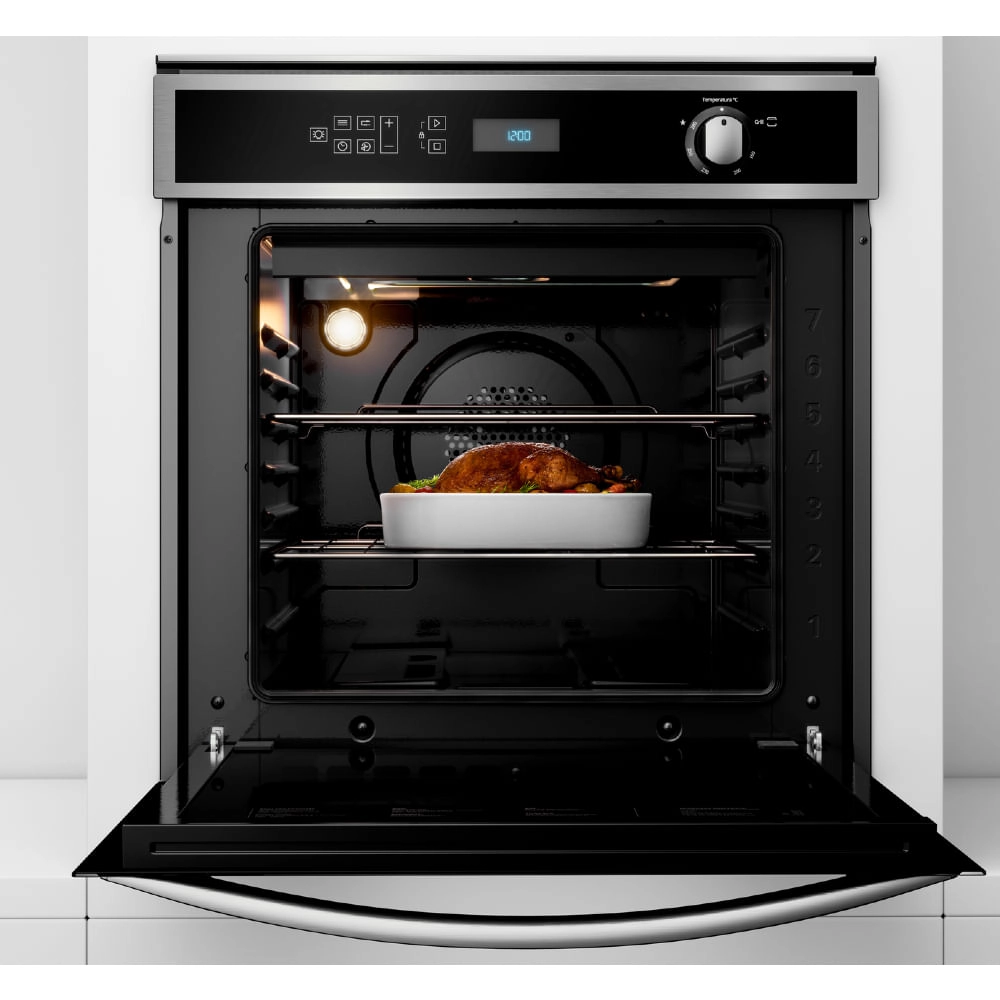 Forno de Embutir a Gás Brastemp 78 Litros Cor Inox com Convecção e Termômetro Meat Control   - BOH84AR 220V