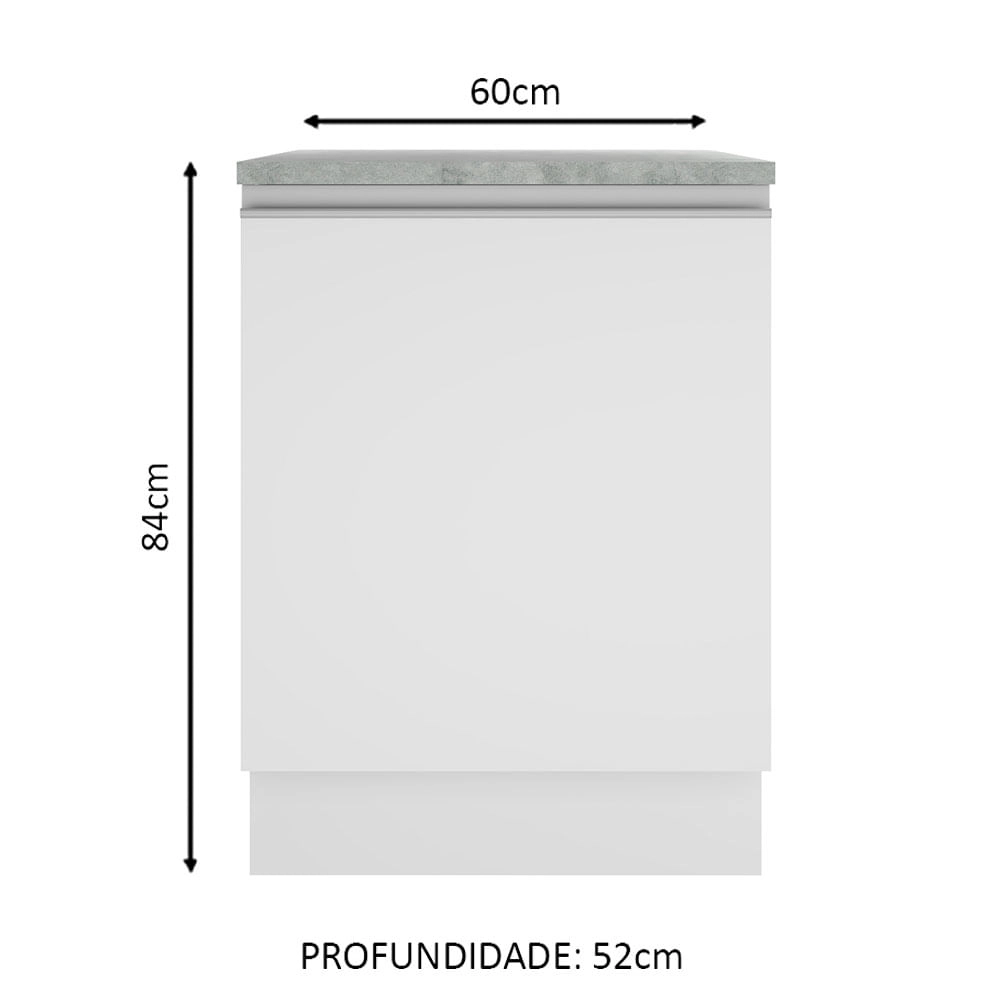 Balcão Madesa Glamy 60 cm 1 Porta Branco Cor:Branco