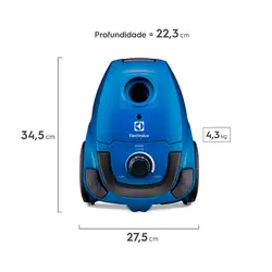 Aspirador de Pó com Saco 1400W Sonic Electrolux Compacto com Enrolador de Cabo Automático (SON10) 220V