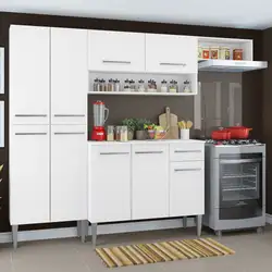 Cozinha Compacta Madesa Emilly Top com Armário e Balcão Branco Cor:Branco