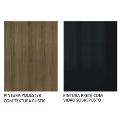 Armário Aéreo Madesa Lux 60 cm 1 Porta Rustic/Preto Cor:Rustic/Preto