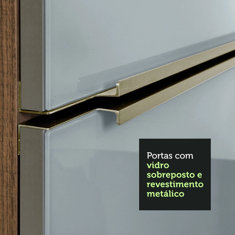 Armário Aéreo Madesa Lux 120 cm 2 Portas Rustic Cor:Rustic