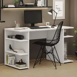 Escrivaninha Mesa para Computador Office 9409 Madesa Branco Cor:Branco