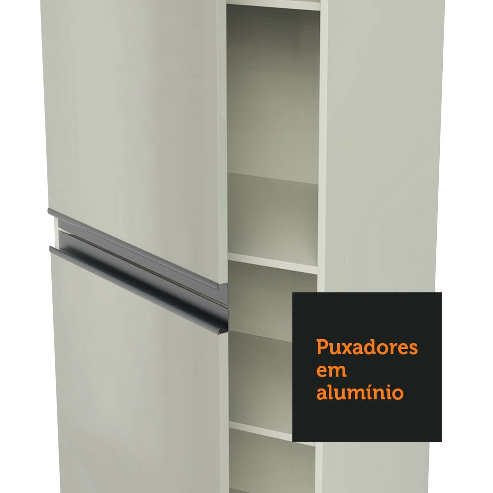Cozinha Compacta 100% MDF Madesa Smart 170 cm Modulada Com Armário, Balcão e Tampo Frentes Branco Brilho Cor:Branco