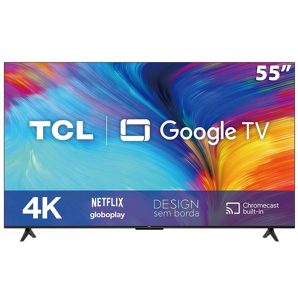 TV LED Smart 55" TCL P635 Google TV Ultra HD 4K HDR Android 3HDMI 1USB Preto Bivolt