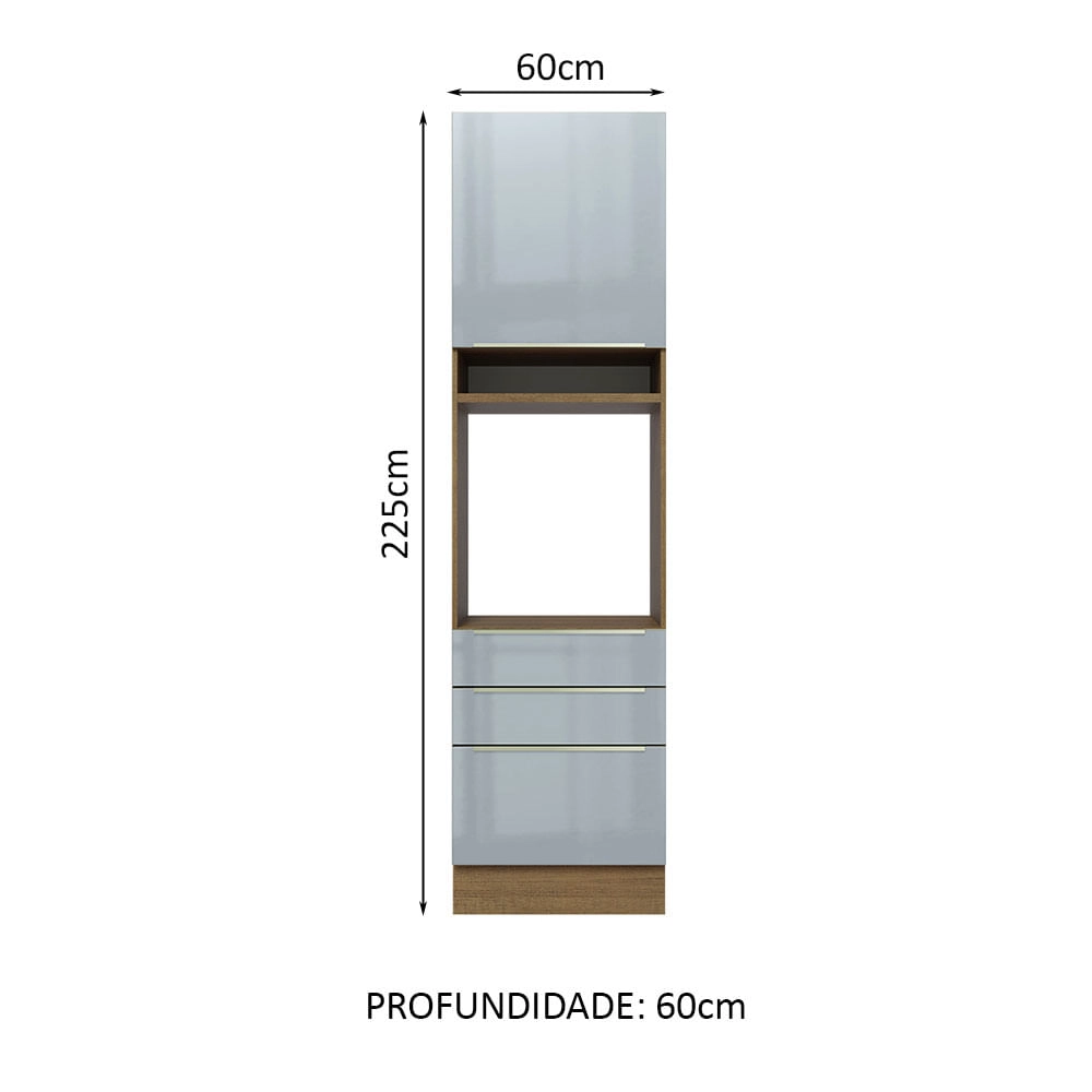 Torre Quente Madesa Lux 60 cm 1 Porta 3 Gavetas Rustic Cor:Rustic