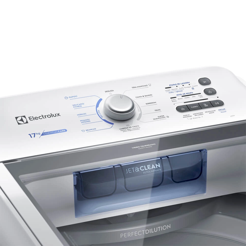 Máquina de Lavar 17kg Electrolux Essential Care com Cesto Inox, Jet&Clean e Ultra Filter (LED17) 220V