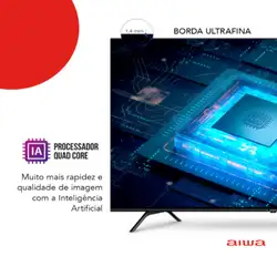 TV LED Smart 55" Aiwa 4K Ultra HD AWSTV55 Processador Quad Core Android TV 4 HDMI Borda Infinita