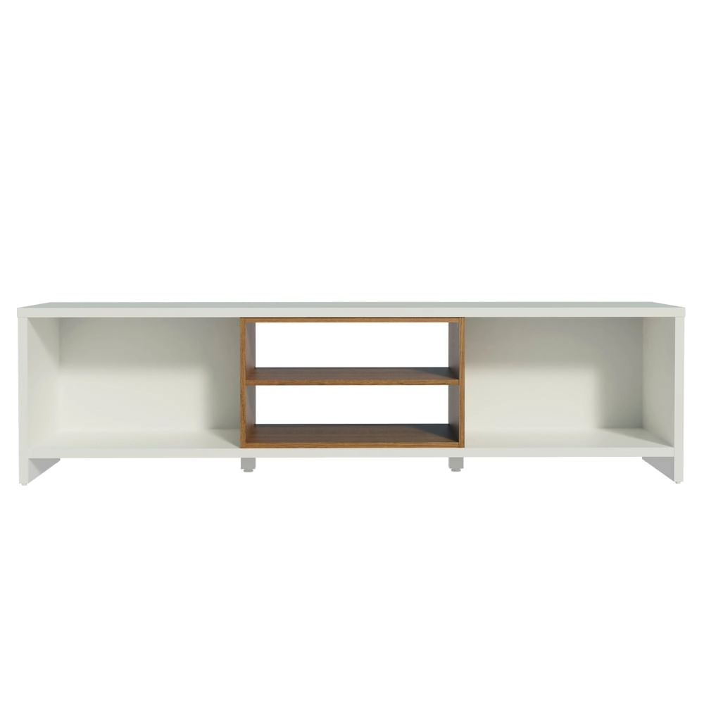 Rack para TV até 75 Polegadas Madesa Metz 180 cm 2 portas Branco/Rustic Cor:Branco/Rustic