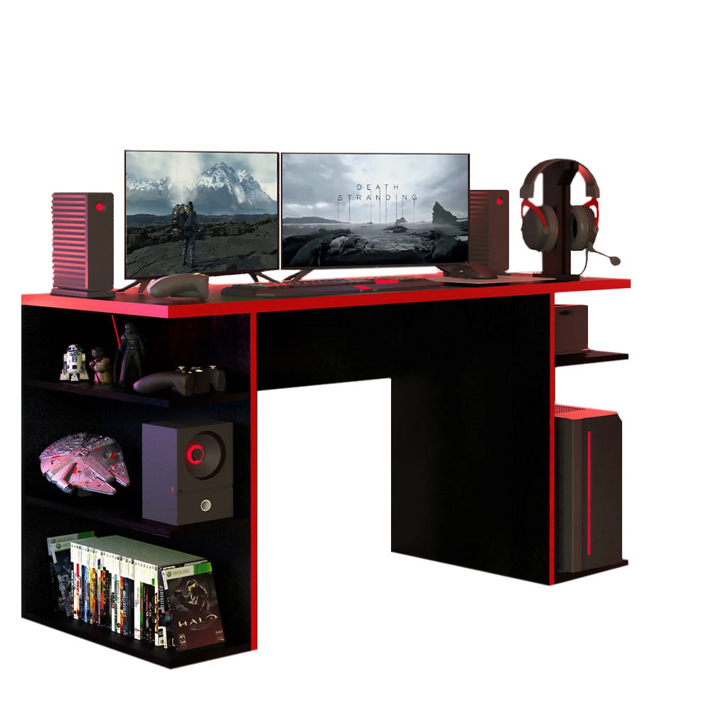 Mesa Computador 1.36M Game NT 2065 Preto/Vermelho A75XL136XP57 Notavel