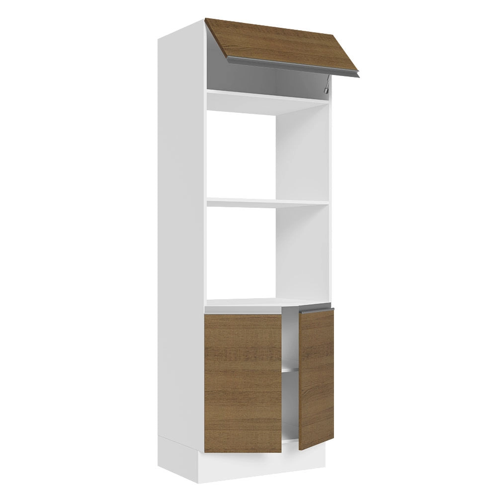 Torre Quente Para 2 Fornos Madesa Acordes 100% MDF Branco/Rustic Cor:Branco/Rustic