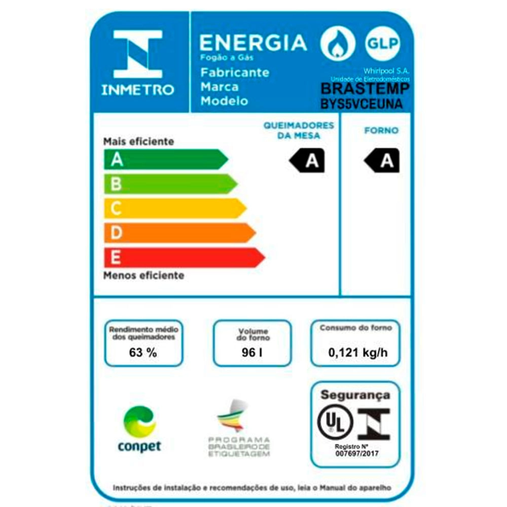 Fogão Brastemp 5 Bocas de Embutir Preto com Mesa De Vidro e Turbo Chama - BYS5VCE Bivolt