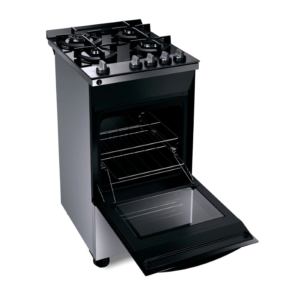 Fogão Brastemp 4 Bocas Inox com mesa de vidro, dupla chama e grill elétrico - BFO4VBR 220V