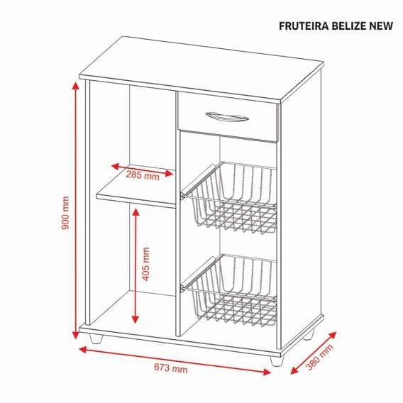 Fruteira Belize New Branca 15/12MM A89XL68XP38 Notável