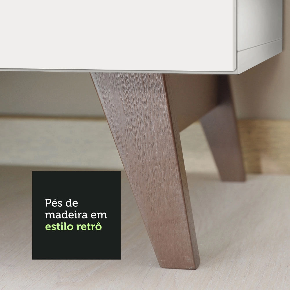 Kit Madesa Reims 120 cm com Armário Aéreo e Balcão Gabinete de Pia Branco Cor:Branco