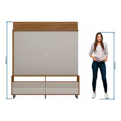 Estante Home 1.60M Para Tv Até 50 NT1300 Freijo Trend/Off White A185XL160XP36 53KG Notável