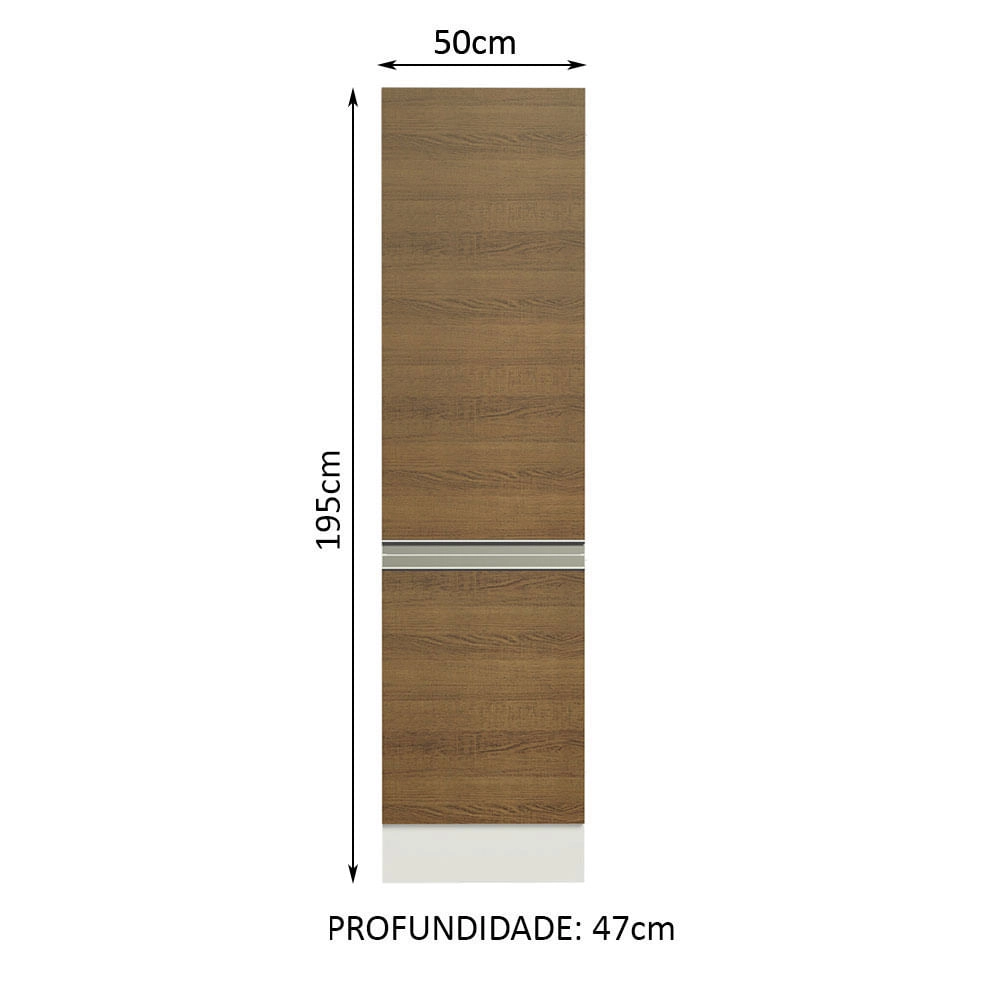 Paneleiro Madesa Smart 2 Portas Branco/Rustic Cor:Branco/Rustic