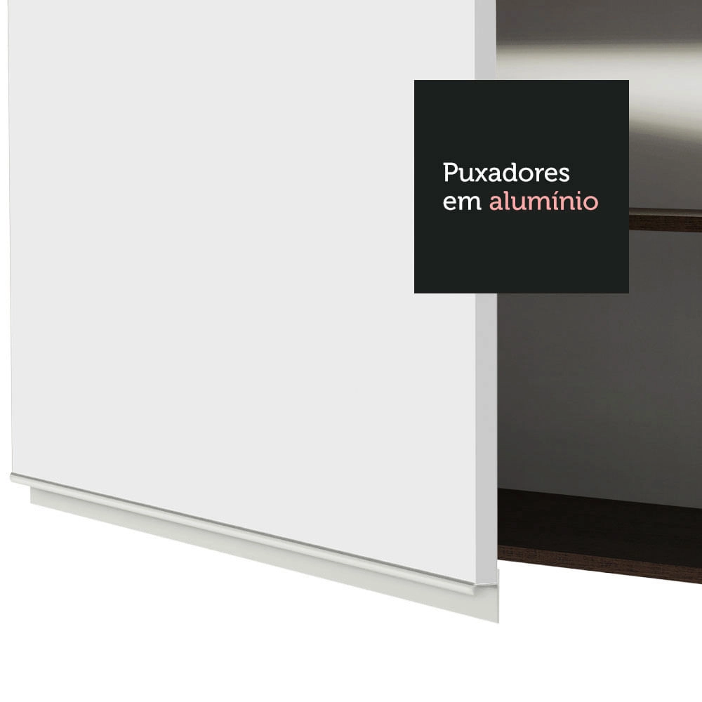 Armário Aéreo Madesa Glamy 120 cm 2 Portas Rustic/Branco Cor:Rustic/Branco