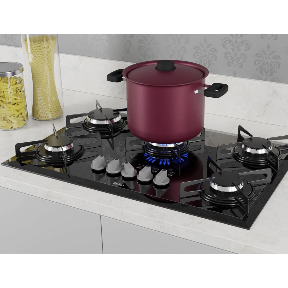 Cooktop Philco Cook Chef 5 Bocas Vidro Temperado Bivolt Bivolt