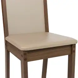 Kit 2 Cadeiras 4280 Madesa Rustic/Pérola Cor:Rustic/Pérola