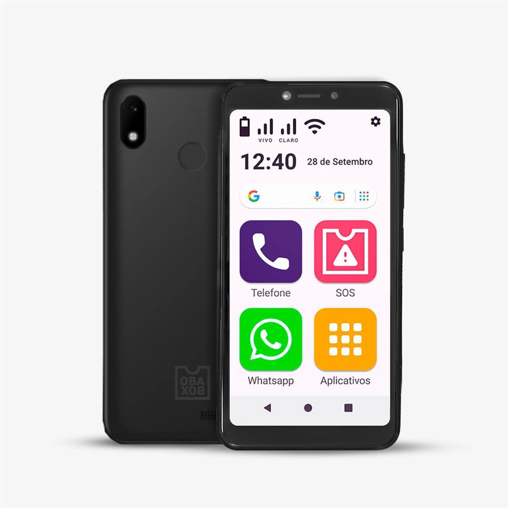 Smartphone Obasmart Conecta Preto Obabox - OB023OUT - [Reembalado] OB023OUT