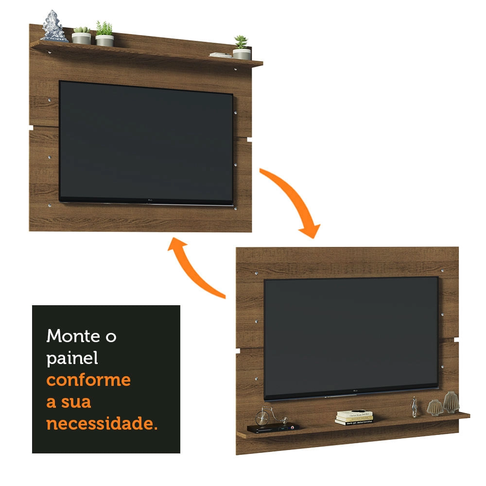 Painel para TV até 65 Polegadas Madesa Rustic Cor:Rustic