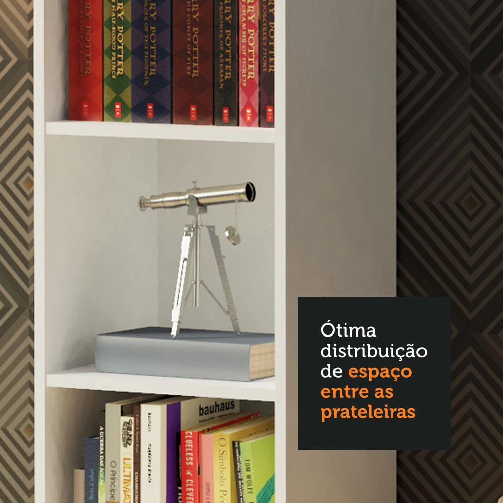 Estante Livreiro Madesa 6906 com 6 Nichos Branco Cor:Branco