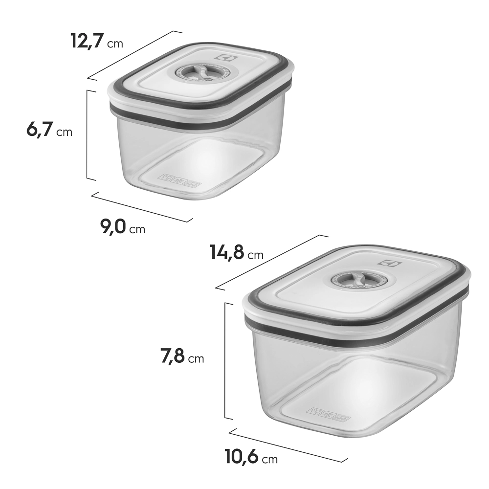 Potes Herméticos de Plástico Cinza com 12 Unidades - Electrolux