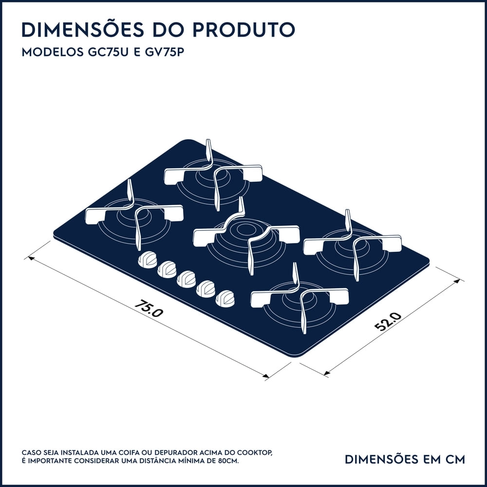 Cooktop a Gás 5 Bocas Prata Home Pro Electrolux (GC75U) Bivolt