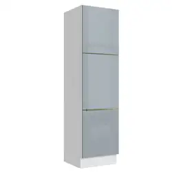 Paneleiro Madesa Lux 60 cm 3 Portas Branco/Cinza Cor:Branco/Cinza