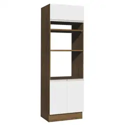 Torre Quente Madesa Glamy 70 cm 3 Portas Rustic/Branco Cor:Rustic/Branco