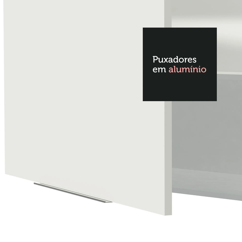 Armário Aéreo Madesa Stella 120 cm 2 Portas - Branco Cor:Branco