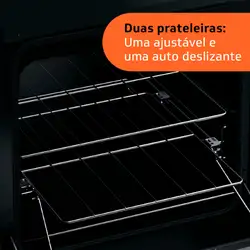 Fogão Brastemp 4 Bocas Inox com mesa de vidro, dupla chama e grill elétrico - BFO4VBR 220V