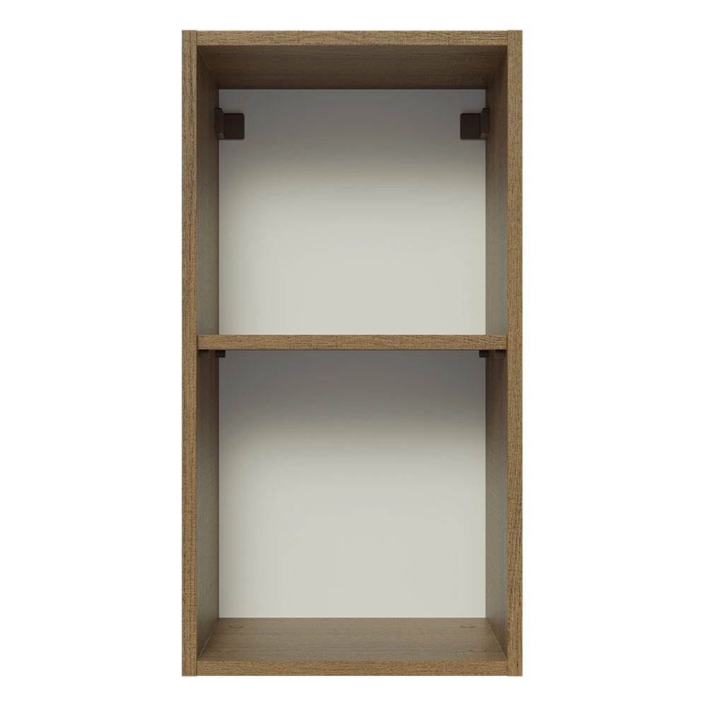 Armário Aéreo Madesa Glamy 35 cm 1 Porta Rustic/Branco Cor:Rustic/Branco