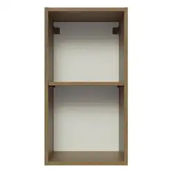 Armário Aéreo Madesa Lux 35 cm 1 Porta Rustic/Preto Cor:Rustic/Preto