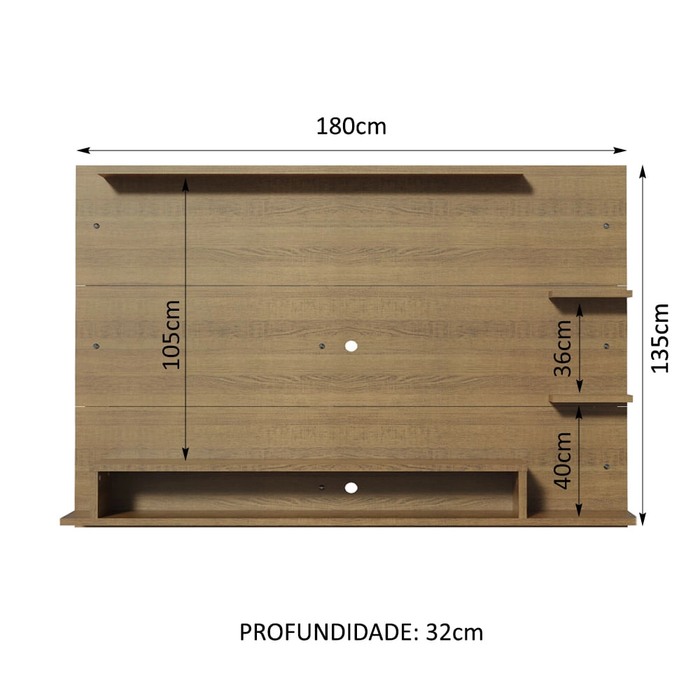 Painel para TV até 60 Polegadas Madesa Alfa Rustic Cor:Rustic