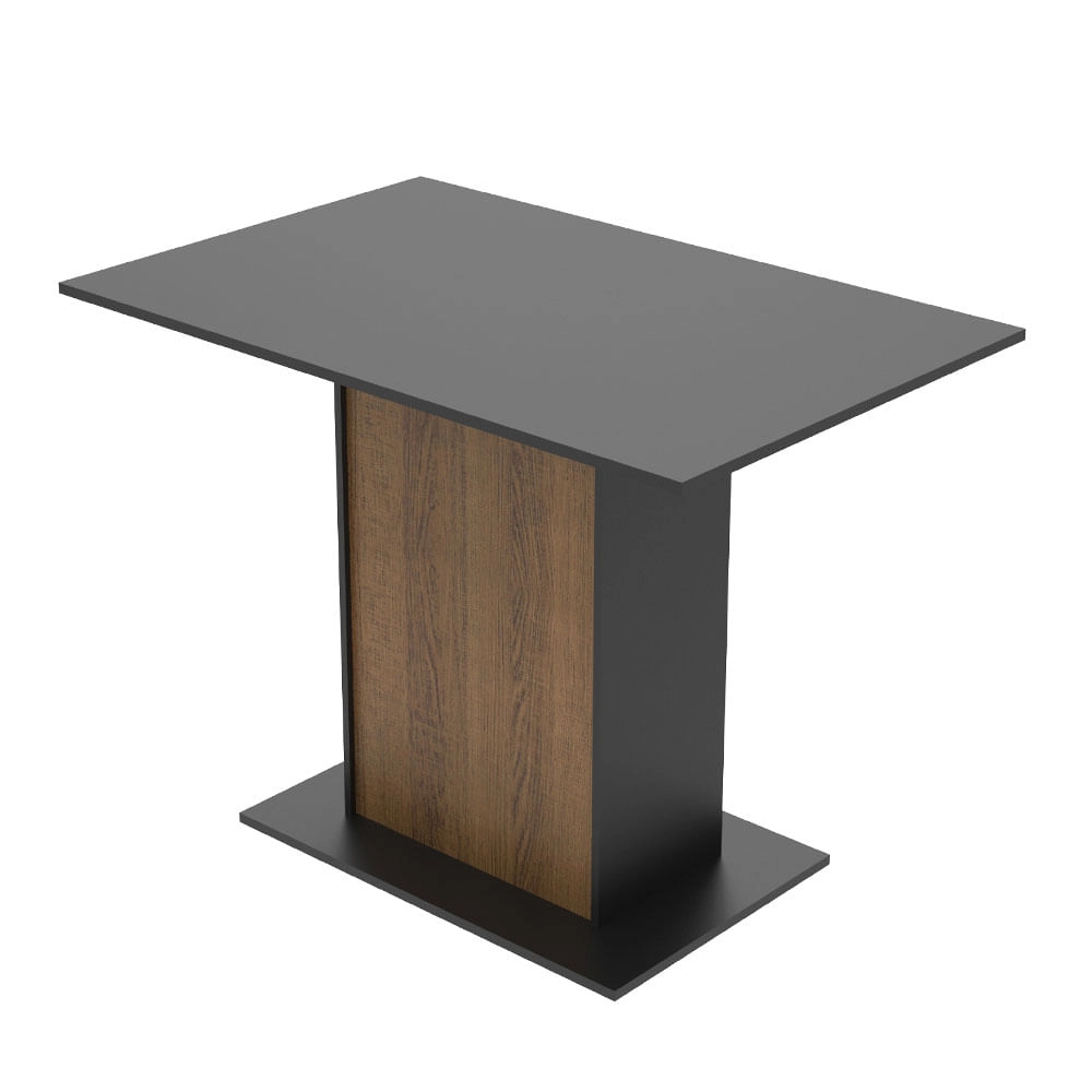 Mesa Madesa Retangular com Tampo de Madeira 5329 Preto/Rustic Cor:Preto/Rustic