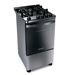 Fogão Brastemp 4 Bocas Inox com mesa de vidro, dupla chama e grill elétrico - BFO4VBR 220V