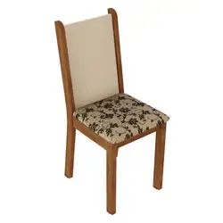 Kit 6 Cadeiras 4291 Madesa Rustic/Crema/Bege Marrom Cor:Rustic/Crema/Bege Marrom