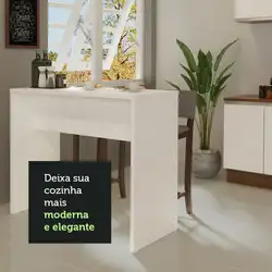 Bancada para Cozinha Madesa 115 cm Branco Cor:Branco