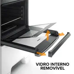 Fogão 4 Bocas Mesa de Inox Branco Continental FC4IB Bivolt