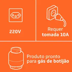 Fogão Brastemp 4 Bocas Inox com mesa de vidro, dupla chama e grill elétrico - BFO4VBR 220V