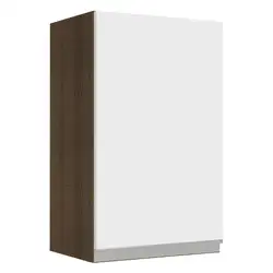 Armário Aéreo Madesa Glamy 40 cm 1 Porta Rustic/Branco Cor:Rustic/Branco