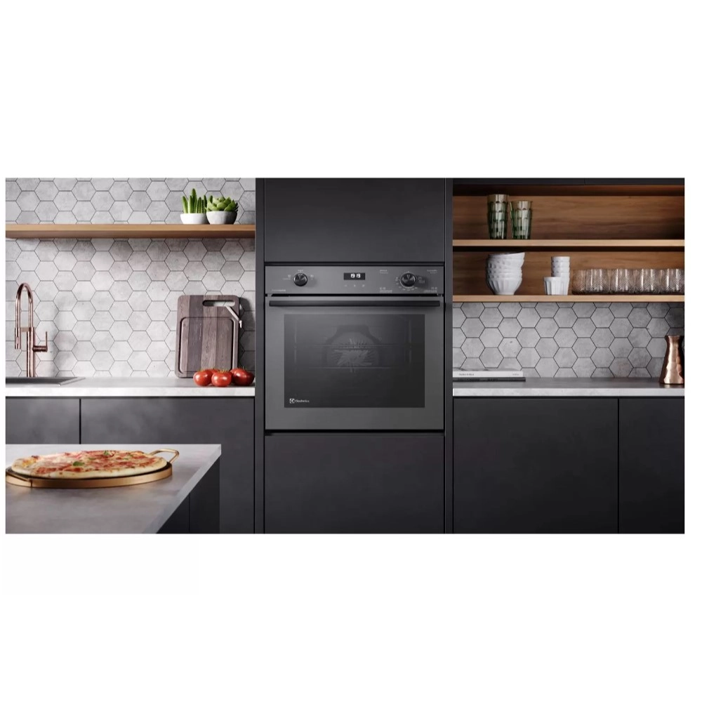 Forno de Embutir Electrolux a Gás OE8GF Experience com FoodSensor 80L Cinza 220V