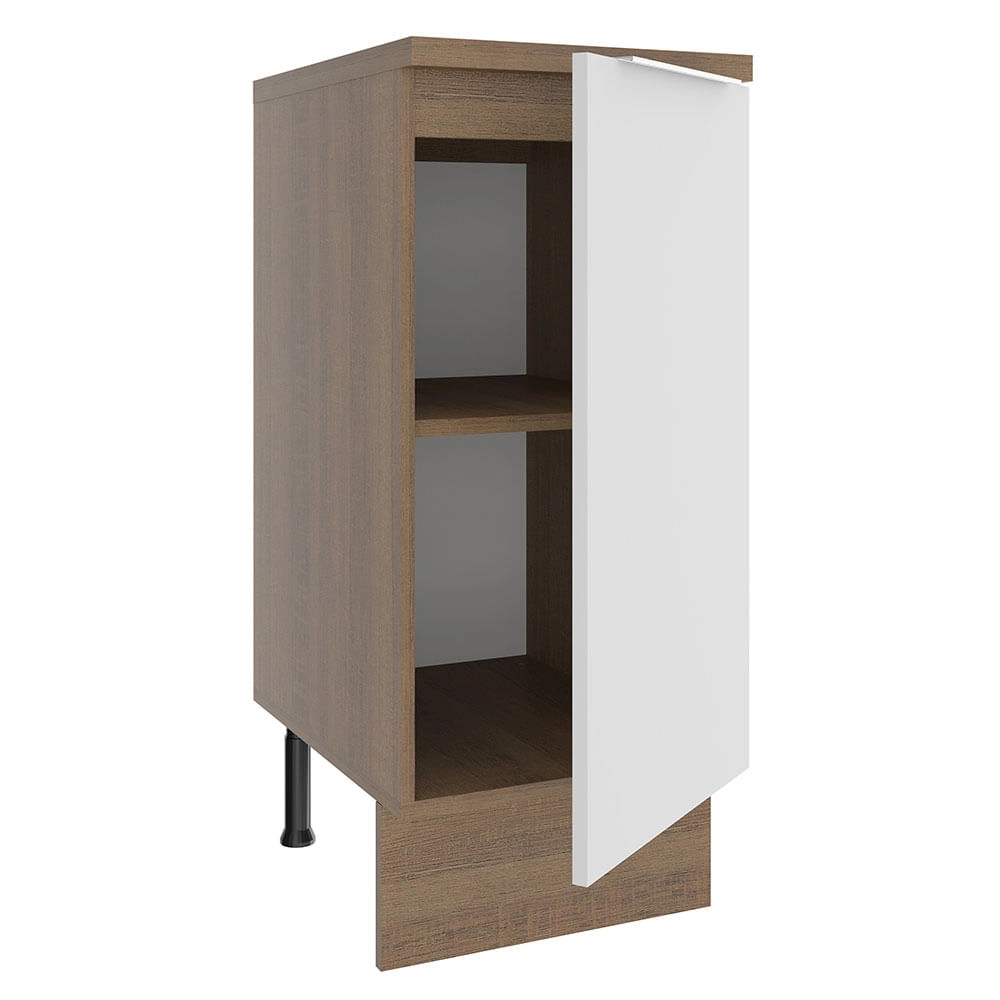 Balcão Madesa Stella 35 cm 1 Porta Rustic/Branco Cor:Rustic/Branco