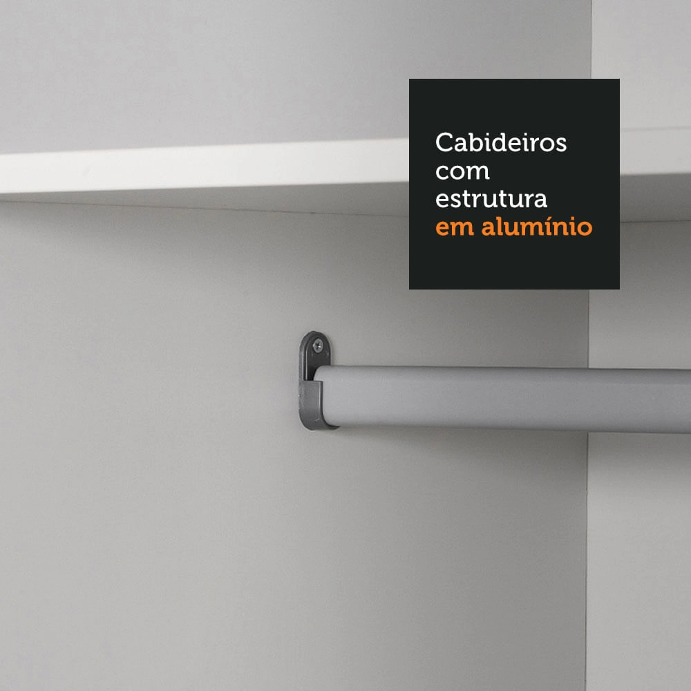 Guarda Roupa Casal 100% MDF Madesa Zurique 3 Portas de Correr Preto/Preto/Branco Cor:Preto/Branco