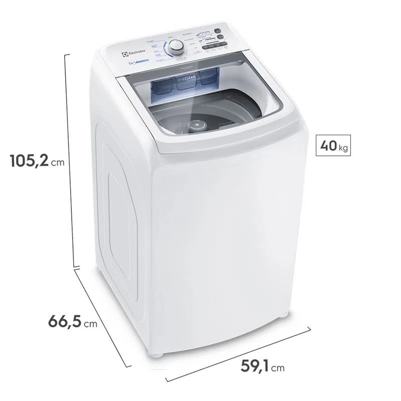 Máquina de Lavar 14kg Electrolux Essential Care com Cesto Inox, Jet&Clean e Ultra Filter (LED14) 220V