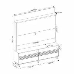 Estante Home 1.60M Para Tv Até 50 NT1300 Freijo Trend/Off White A185XL160XP36 53KG Notável