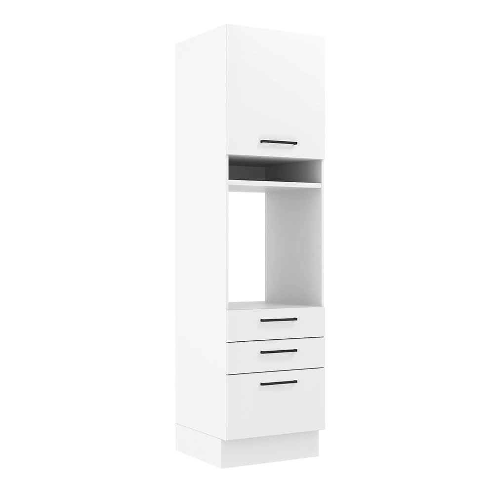 Torre Quente Madesa Agata 60 cm 1 Porta 3 Gavetas Branco Cor:Branco