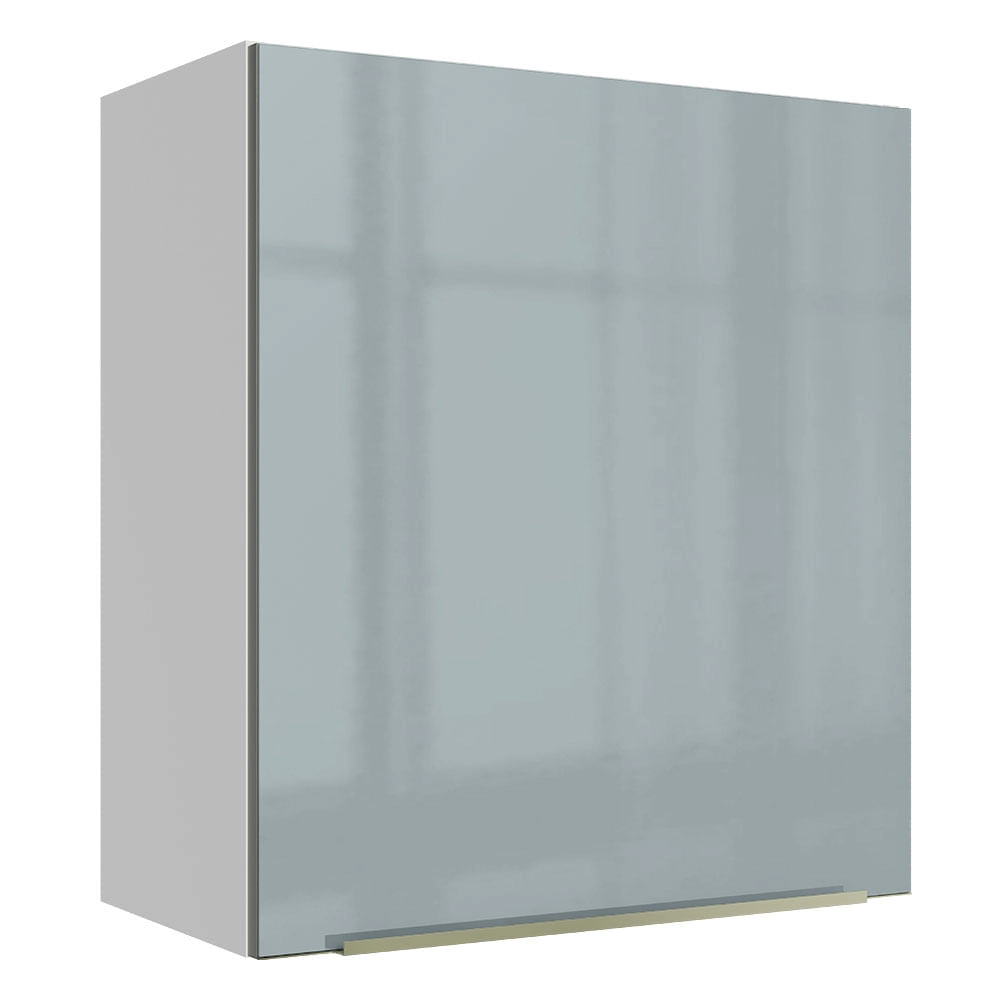 Armário Aéreo Madesa Lux 60 cm 1 Porta Branco/Cinza Cor:Branco/Cinza